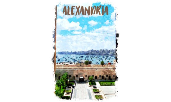 Alexandria Africa Watercolor Poster: A Versatile Illustration for Local Branding