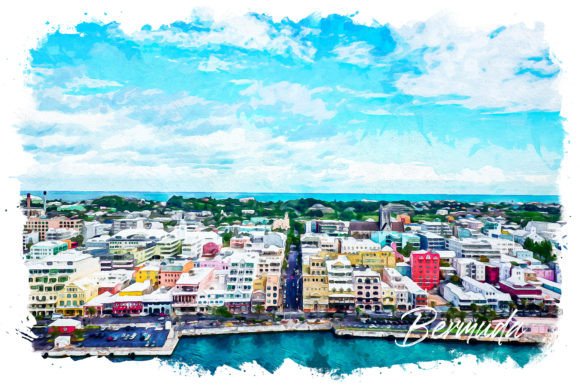 Bermuda Watercolor Poster: A Fresh Illustration for Modern Branding
