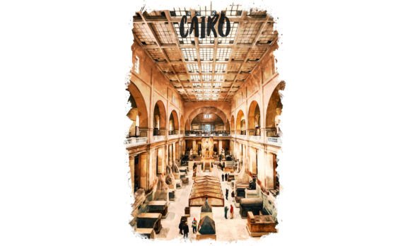 Cairo Africa Watercolor Poster: A Fresh Illustration for Digital Sellers