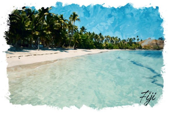 Fiji Watercolor Poster: A Soft, Organic Touch for Branding and Print Projects