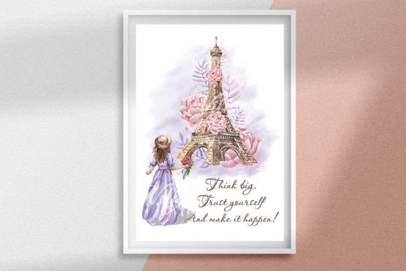 France Eiffel Tower Watercolor Art Print – A Softly Elegant Illustration for Branding & Creative Projects