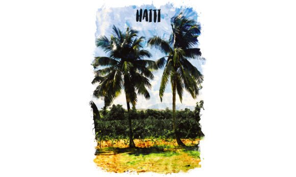 Haiti Caribbean Watercolor Poster Illustrations