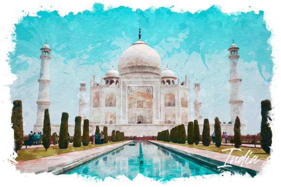 India Watercolor Poster: A Versatile Illustration for Modern Branding