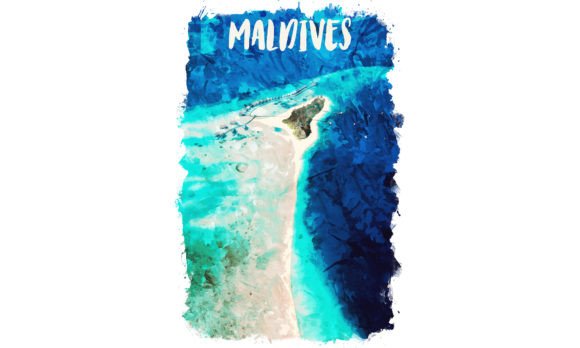 Maldives Africa Watercolor Poster: A Versatile Illustration for Local Branding