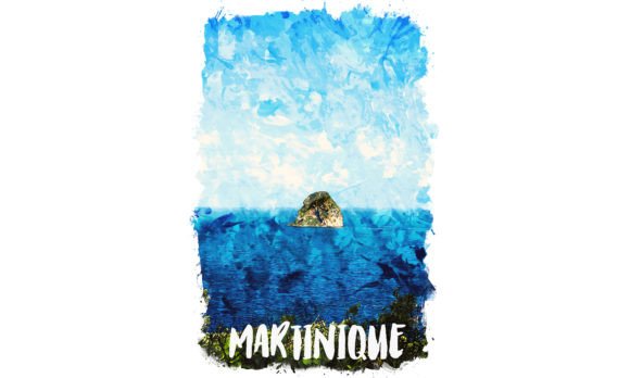 Martinique Caribbean Watercolor Poster Illustration for Blog & Editorial Design
