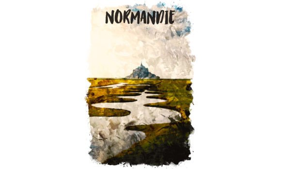 Normandie Europe Watercolor Poster: A Softly Sophisticated Illustration for Brand Storytelling