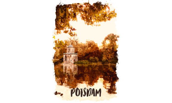 Potsdam Europe Watercolor Poster: A Versatile Illustration for Local Branding