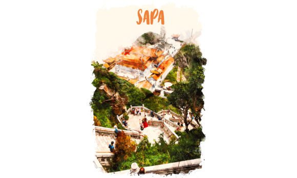 Sapa Asia Watercolor Illustrations for Digital Sellers