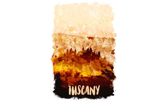 Tuscany Europe Watercolor Poster Illustrations for Brand Storytelling