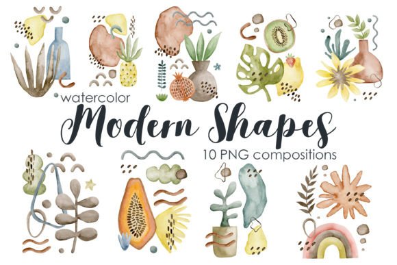 Watercolor Abstract Shapes Composition Adds Organic Energy to Brand Visuals