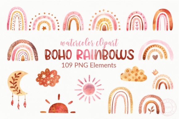 Watercolor Boho Rainbow Clipart Png: A Designer’s Review for Branding and Creative Projects