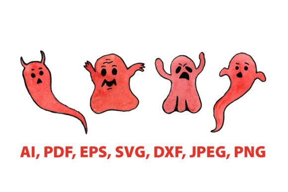 Watercolor Cute Halloween Ghosts SVG: A Seasonal Illustration for Bloggers and Digital Publishers