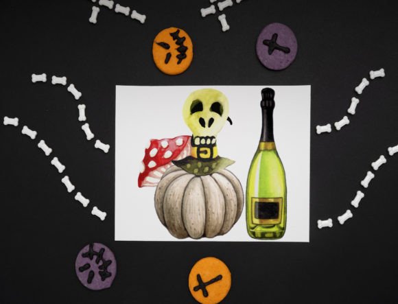 Watercolor Halloween Pumpkin Illustrations for Real Crafting