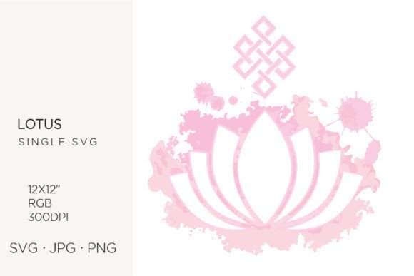 Watercolor Splash Lotus Flower SVG