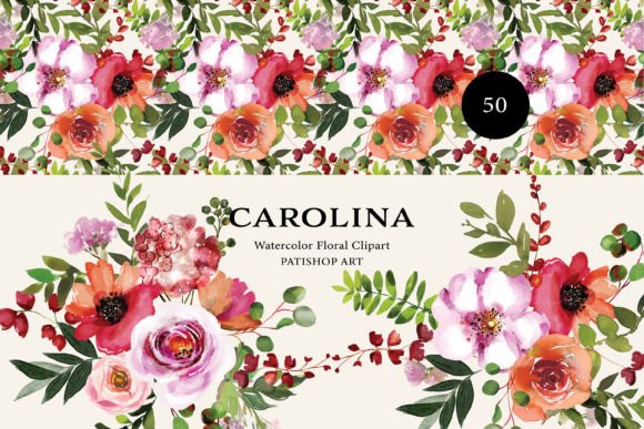Watercolor Wild Rose Clipart Set for Etsy & Digital Product Sellers