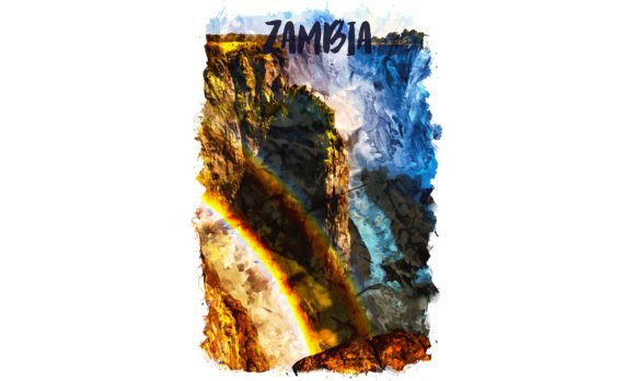Zambia Africa Watercolor Poster Illustrations for Brand Storytelling