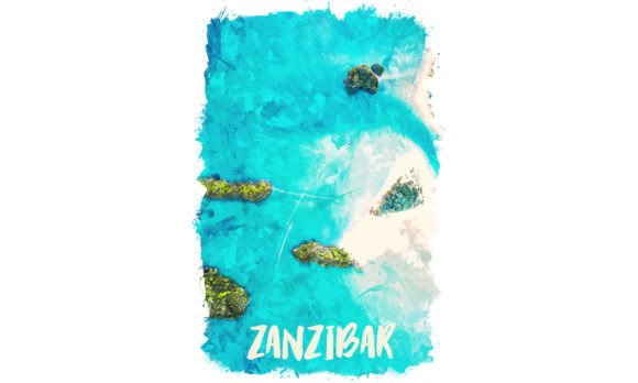 Zanzibar Africa Watercolor Poster Illustrations for Crafters & Handmade Sellers